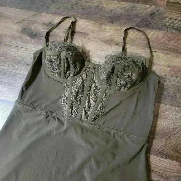 Urban Outfitters Olive Corset Mini Dress Size Medium - Picture 3 of 7